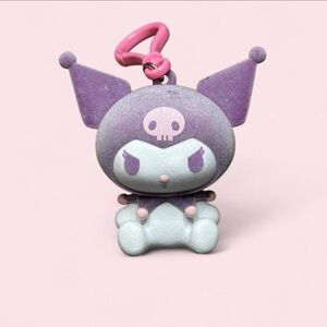 Sanrio Kuromi Purple and Pink Flocked Keychain